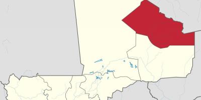 Mapa de kidal, no Mali