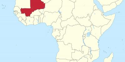 Mali localização no mapa