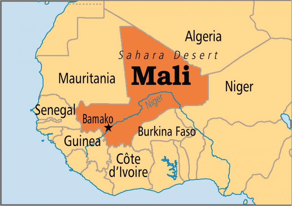 Mapa de bamako, no Mali