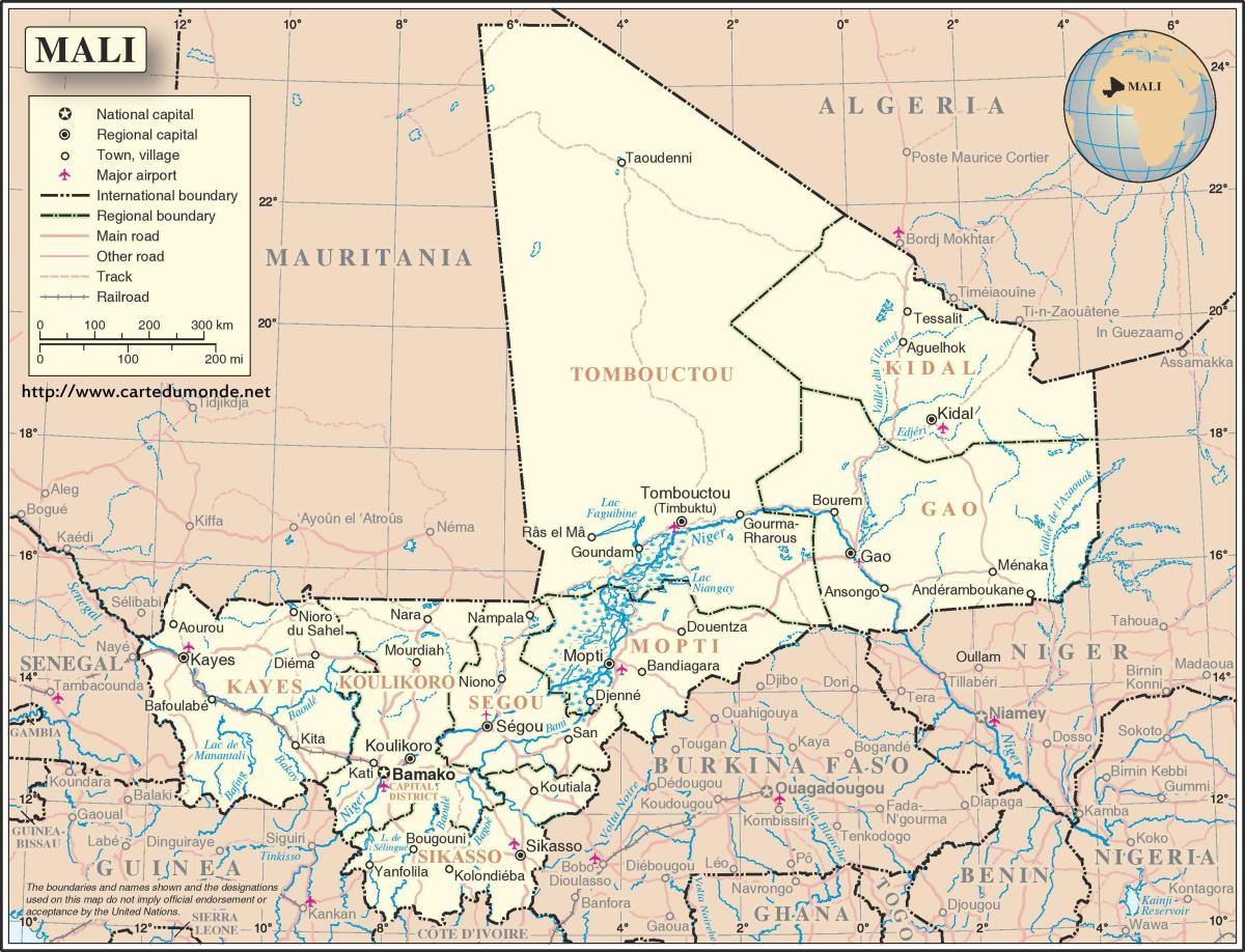 mapa do Mali