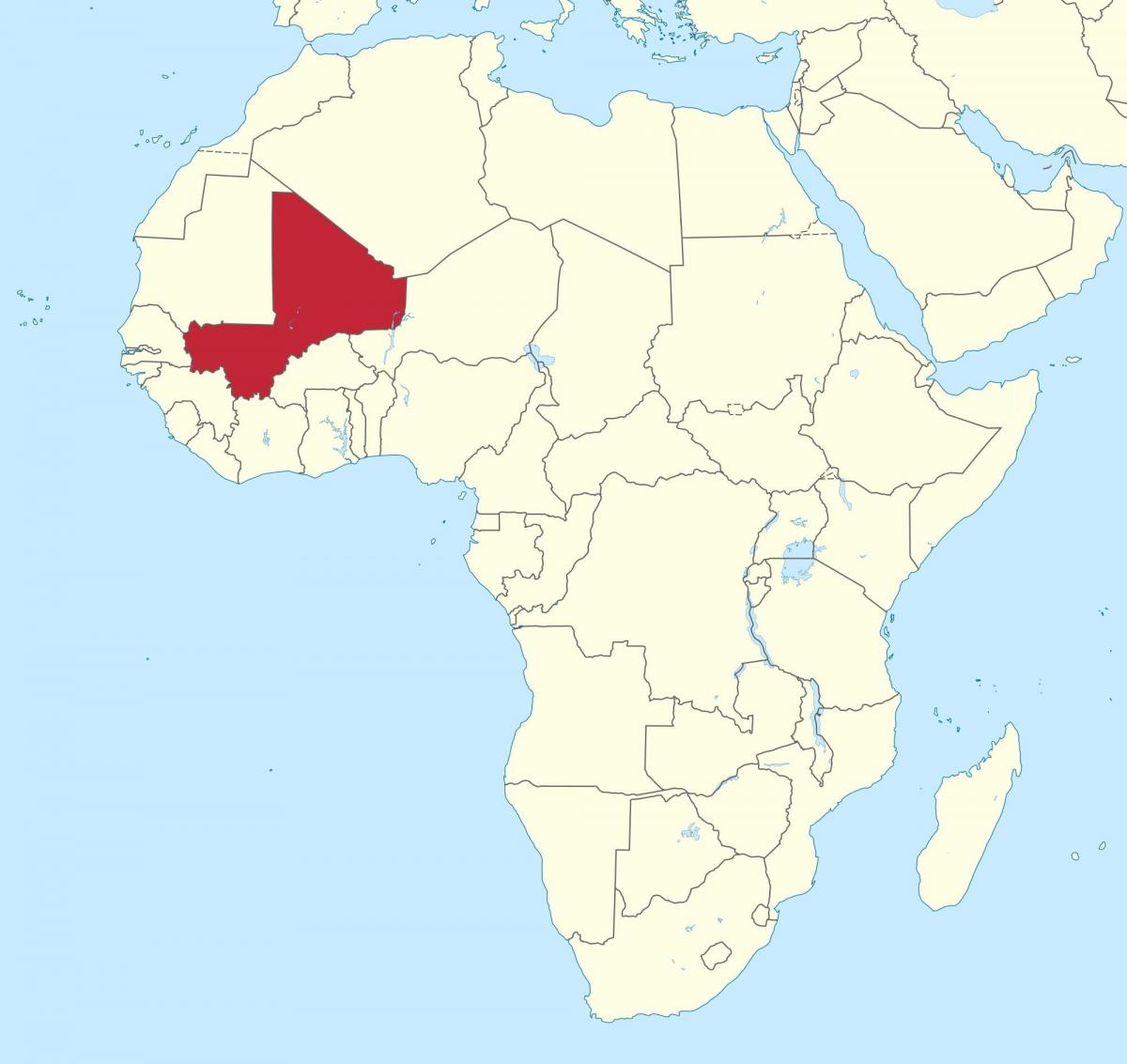 Mali localização no mapa