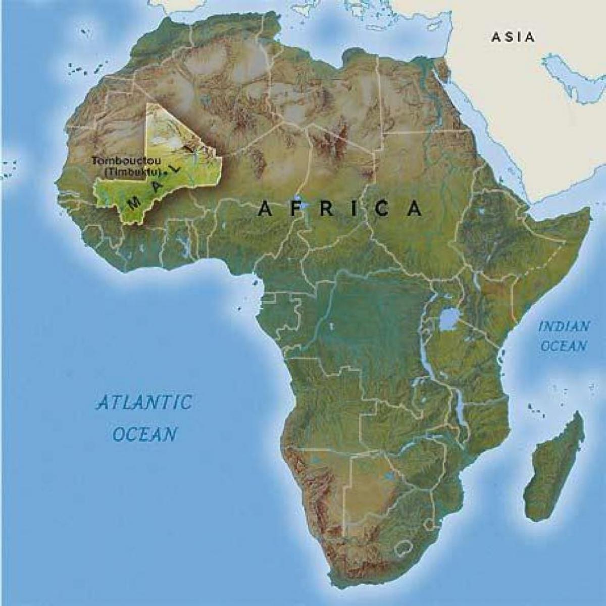 Mali, áfrica ocidental mapa